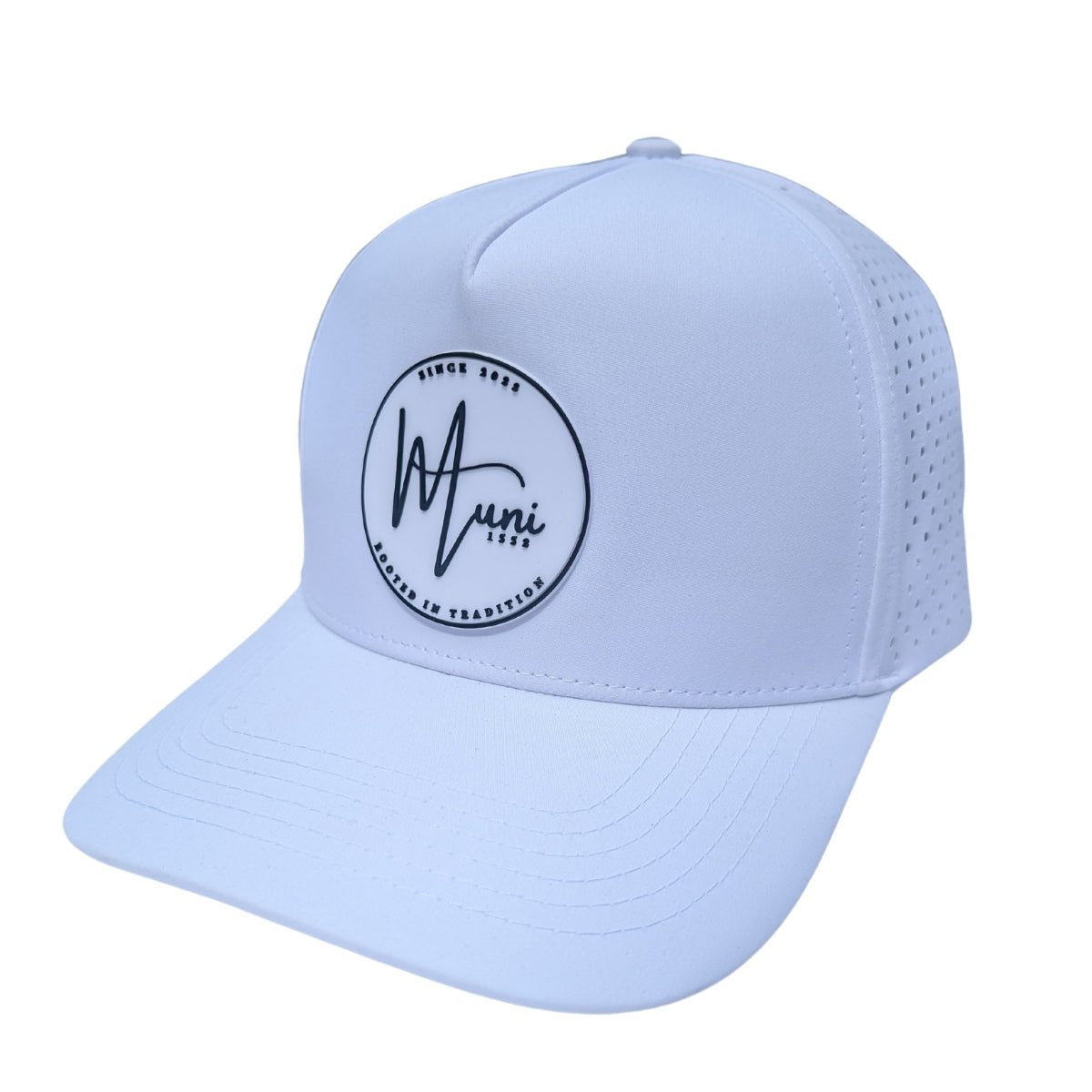 Muni Performance Snapback Hat - White - Muni Golf Hats